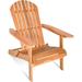 Folding Adirondack Chair Weather Resistant Outdoor Chair Eucalyptus Wood Adirondack Lounger Chair for Patio Porch Deck Poolside and Backyard