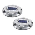 Solar Deck Lights Outdoor 2 Modes LED Dock Driveway Markers Light Solar Powered Waterproof for Step Ground Walkway Stair Pathway Yard Garden Road 2 Pack (Cool White/Warm White)