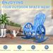 Outdoor Garden chairs Adirondack Rocking lounge with Slatted Backrest Wheel-shaped Armrest and Comfortable and Curved Seat Blue