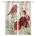 Red Rose Flower Window Treatments Curtains Valance Room Curtains Window Outdoor Indoor Kids Window Curtain Panels Curtain