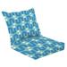 Outdoor Deep Seat Cushion Set 24 x 24 Blue geometric seamless mid century pattern Deep Seat Back Cushion Fade Resistant Lounge Chair Sofa Cushion Patio Furniture Cushion