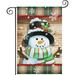 Let It Snow Christmas Garden Flag Winter Snowman Santa Hat Polyester Vertical Double Sided 12.5x18 Inch Yard Flag Outdoor Decor