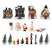 Lighted Christmas Village Sets with Figures Resin 80mah Exquisite Christmas Town Set Ornament for Indoor Room