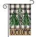 Welcome Christmas Trees Winter Garden Flag 12 X 18h Vertical Double Sided Buffalo Plaid Holiday Yard Outside Xmas DÃ©cor