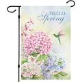 Spring Garden Flag Hello Spring Flag Welcome Seasonal House and Bird Spring House Flags 12.5 x 18 Inch Spring Yard Outdoor Decor for Homes Gardens Patio or Lawn