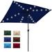 LOVE STORY 6.5x10ft Rectangular Patio Umbrella with Solar Powered LED Outdoor Table Market Umbrella with Push Button Tilt and Crank Navy Blue (No Base included)