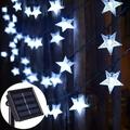 Solar Star String Lights 23ft 50 LED Outdoor Solar Fairy Lights 8 Lighting Modes & Waterproof for Christmas Wedding Party Xmas Tree Garden Decor Cool White