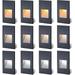 12-Pack Step Lights Outdoor Indoor Stair Lights 12V Low Voltage Step Lights for 3 Color Adjustable 3000K/4000K/5000K Color Changing 4W 150LM IP66 Waterproof Vertical