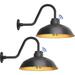Gooseneck Outdoor Barn Lights with Dusk to Dawn Sensor 16inch Farmhouse Exterior Light Fixture Wall Mount Industrial Outdoor Wall Sconce Outside for Barn Porch Doorway Patio Gold 2pack