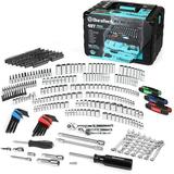 durable DURATECH 497-Piece Mechanics Tool Set Include SAE/Metric Sockets 90-Tooth Ratchet and Wrench Set in 3 Drawer Tool Box