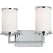 Wall Light Fixtures 3722-77-PL Vanities Glass Bath Vanity Lighting 2 Light 26 Watts Fluorescent Chrome