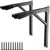 DIQIN 24 Folding Shelf Brackets Â· Â· Shelf Bracket Wall Mount Triangle Hinges for Shelves Collapsible Table Brackets 500lbs Workbench Supports for Garage Pack of 2