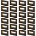 OUWI 24-Pack Premium Series 3CCT 120V LED Step Lights Dimmable 3.5W Indoor Outdoor Stair Light 3000K/4000K/5000K Selectable CRI90 150LM ETL Horizontal IP65 Aluminum Oil Rubbed Bronze