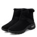 Women Work Casual Walking Shoe Breathable Plush Lining Winter Booties Cold Weather Round Toe Warm Shoes