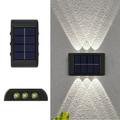 RnemiTe-amo Solar Fence Lights 2 Pack Solar Wall Lights Outdoor LED Solar Outdoor Lights Waterproof Solar Deck Lights Patio Decor for Outside Yard Porch Driveway