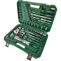 LFGUD 124-Piece Mechanics Tool Set 1/2 1/4 & 3/8 Drive Socket Tool Set - Including Ratchet Set Metric Sockets Wrenches Sets for Auto Repair Machine Repair Inspection