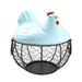 Wozhidaoke Kitchen Organizers And Storage Eggs Holder Basket Organizer Storage Ceramic Fruit Container Kitchen Hen Decor Desk Organizers And Storage Organization And Storage Bathroom Storage Blue