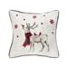 18 X 18 Frosty Deer Decor Decoration Christmas Embellished Throw Pillow For Sofa Couch Or Bed