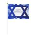 Happy Hanukkah Jewish Chanukah Holiday Flags 6 Packs Mini Handheld Flag Desk Flag 5.5 x 8.3 Inches with Flagpole for Festivals Events Birthday Party Parades