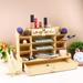 Pencil Storage Rack 5 Layers Pencil Storage Rack Desktop Pen Organizer Wooden Pen Storage Container Pen Holder White