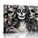 COMIO Day of The Dead Sugar Skull Canvas Wall Art Decor Posters Painting Pictures Artwork for Living Room Bedroom Black and White Home Decor Wall Art Decor Posters Poster