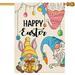 Easter Gnome House Flag Happy Holidays Double Sided Colorful Easter Eggs Flag Spring Summer Farmhouse Seasonal Outdoor Flag