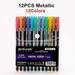 12/24Set Gel Pens Set Glitter Gel Pen Colors Refills For Adult Coloring Books Journals Drawing Doodling Art Markers For School 12PCS Metallic Set