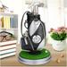 Mini Desktop Aluminum Alloy Golf Bag Pen Holder with Golf Pens Clock - 6-Piece Set of Golf Souvenir - Perfect Gift for Golfers Men Father Boyfriend - Includes Three Club Ink Pens - Quality Mini Des