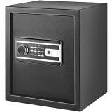 SKYSHALO 48L Security Safe with Fingerprint Lock 1.7 Cubic Foot Electronic Safe Digital Safe Home Safe with Two Override Keys Fire Safe Carbon Steel for Home Hotel Restaurants and Office