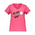 Inktastic Eat Sleep Baseball Repeat Women s Plus Size V-Neck T-Shirt