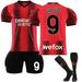 XNB 2023-2024 AC Milan Home Shirt #9 Giroud Sportswear Soccer Jersey Activewear Set