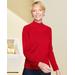 Blair Women's Soft Spun® Acrylic Mock Neck Long Sleeve Sweater - Red - 1X - Womens