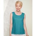 Blair Women's Fabulous Lace Tank - Green - 3X - Womens