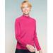Blair Women's Soft Spun® Acrylic Mock Neck Long Sleeve Sweater - Pink - PS - Petite