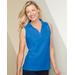 Blair Women's Essential V-Neck Polo Tank - Blue - 2X - Womens