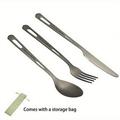 Titanium Tableware Set Outdoor Household Frosted Knife And Fork Spoon Chopsticks Travel Camping Portable Knife And Fork Set