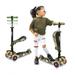 Hurtle 9 Wheeled Scooter for Kids - Stand & Cruise Child/Toddlers Toy Folding Kick Scooters w/Adjustable Height Anti-Slip Deck Flashing Wheel Lights for Boys/Girls 2-12 Year Old - Hurtle