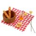 Guichaokj Mini Bread Basket Miniature Decor House Ornament Picnic Kit Toys Forniture Food Kids Child