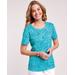 Blair Women's Essential Knit Short Sleeve Tee - Blue - PL - Petite