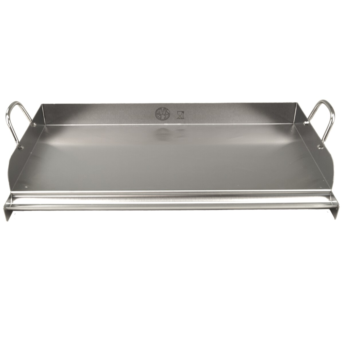 GVK ECO Edelstahl Grillplatte 50cm Grillaufsatz Grillpfanne Pizzaplatte Image