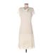 Ultra Dress Casual Dress - DropWaist: Ivory Solid Dresses - Women's Size 12