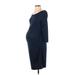 Liz Lange Maternity for Target Casual Dress - Midi: Blue Zebra Print Dresses - Women's Size X-Small