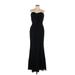 Bari Jay Casual Dress - Formal Strapless Sleeveless: Black Print Dresses - New - Women's Size 14