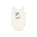 Carter's Short Sleeve Onesie: Ivory Solid Bottoms - Size 3 Month