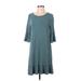 LC Lauren Conrad Casual Dress - DropWaist: Teal Solid Dresses - Women's Size Small