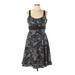 Evan Picone Cocktail Dress - Fit & Flare: Black Baroque Print Dresses - Women's Size 12 Petite