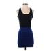 XXI Casual Dress - Mini Scoop Neck Sleeveless: Blue Print Dresses - Women's Size Small