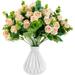 Artificial Flowers Fake Silk Rose for Decoration 33 Heads Small Roses Blooming Faux Flower Bouquet with Stem for Home DIY Vase Wedding Centerpieces Bridal Shower Party Decor (3 Pcs Champagne)
