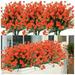 8 Bundles Outdoor Artificial Fake Flowers Shrubs UV Resistant Plants Fake Plastic Greenery for Indoor Outdoor Hanging Plants Garden Porch Window Box Home Wedding Decor