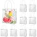 20 Pack 6.3 x 5.9 x 2.8 Clear Gift Bags with Handle | Reusable Plastic Small Bags for Party Favors Candy and Gifts | Wedding Baby Shower Birthday Party Supplies | Pack of 20